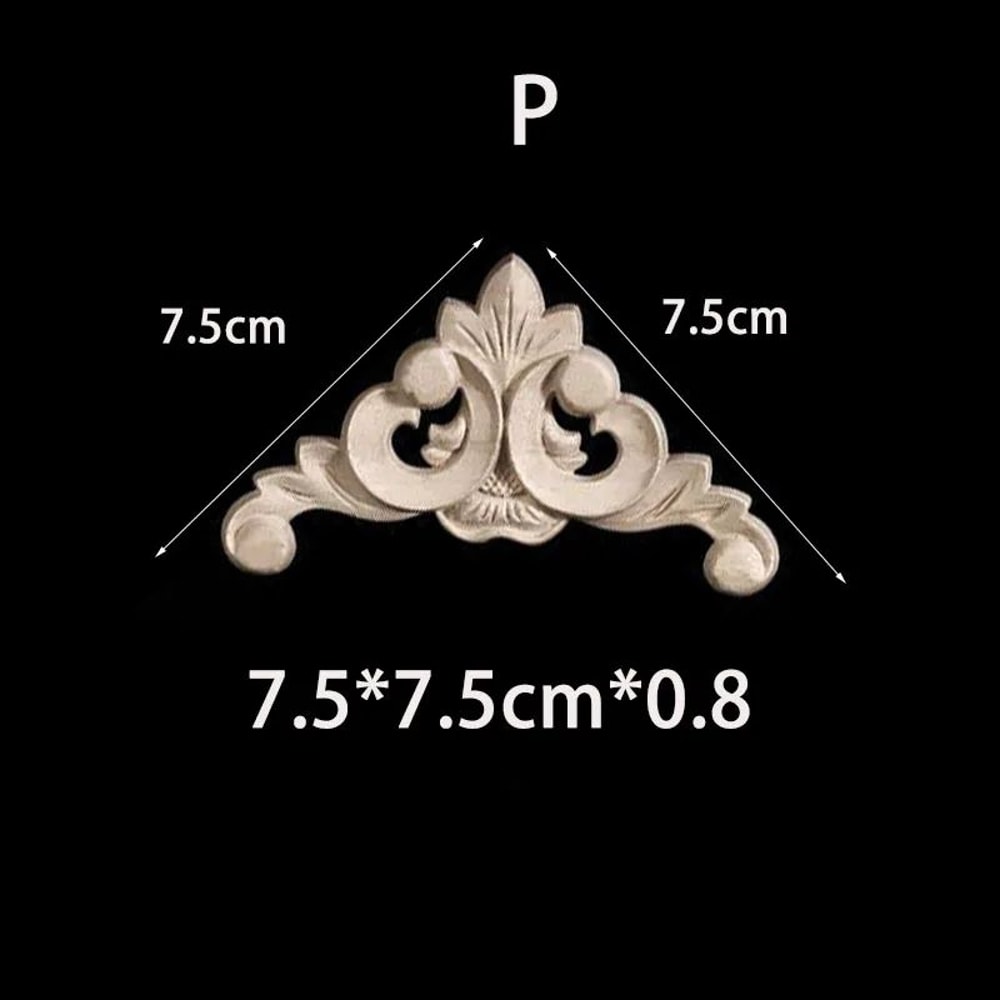 Unpainted Wood Carved Corner Appliques Floral Decorative Onlays For Furniture Upgrade 26