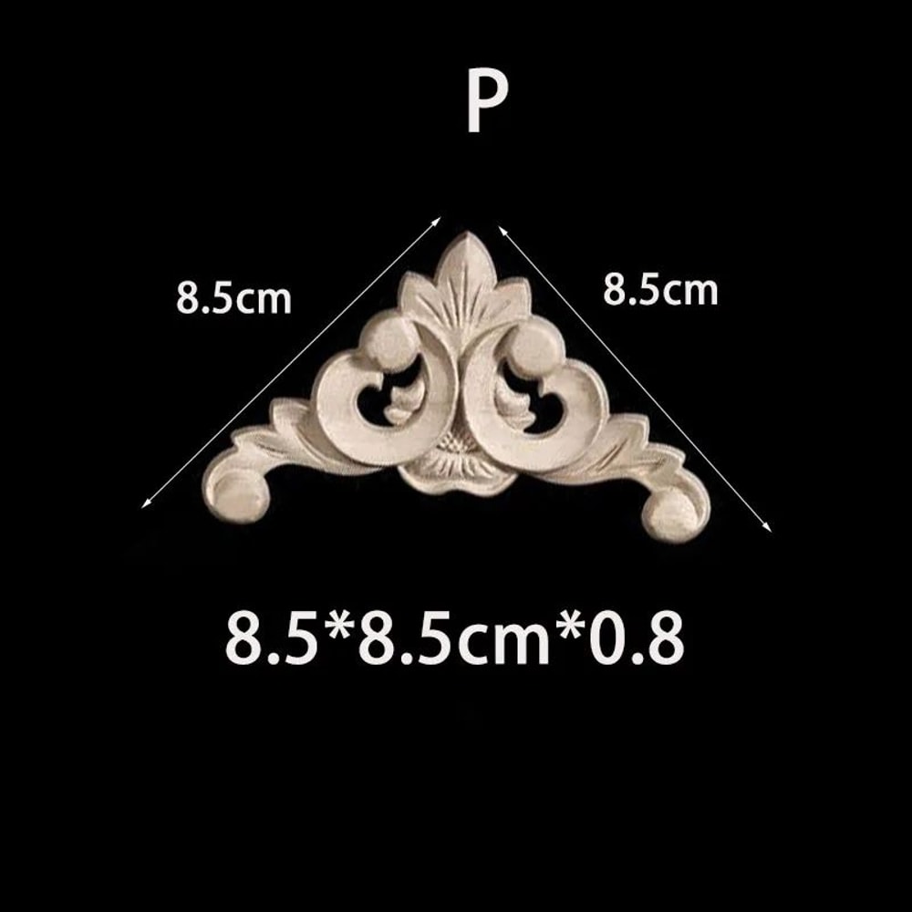 Unpainted Wood Carved Corner Appliques Floral Decorative Onlays For Furniture Upgrade 27