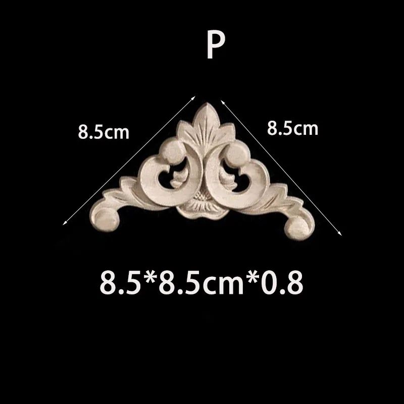 Unpainted Wood Carved Corner Appliques Floral Decorative Onlays For Furniture Upgrade 27