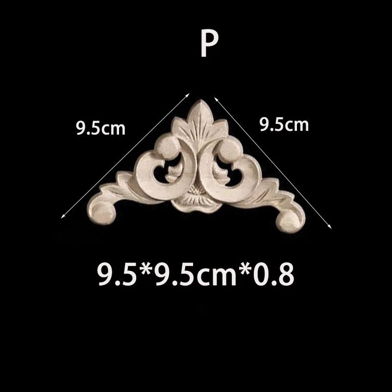 Unpainted Wood Carved Corner Appliques Floral Decorative Onlays For Furniture Upgrade 28