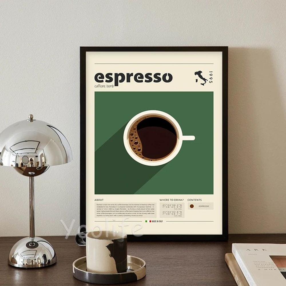 Coffee Culture Canvas Wall Art Vintage Coffee Poster For Kitchen Cafe Decor 5