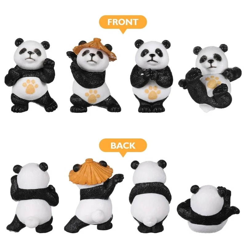 Kung Fu Panda Mini Garden Statue Cute Panda Decor Figurine For Pots And Desk Display 4