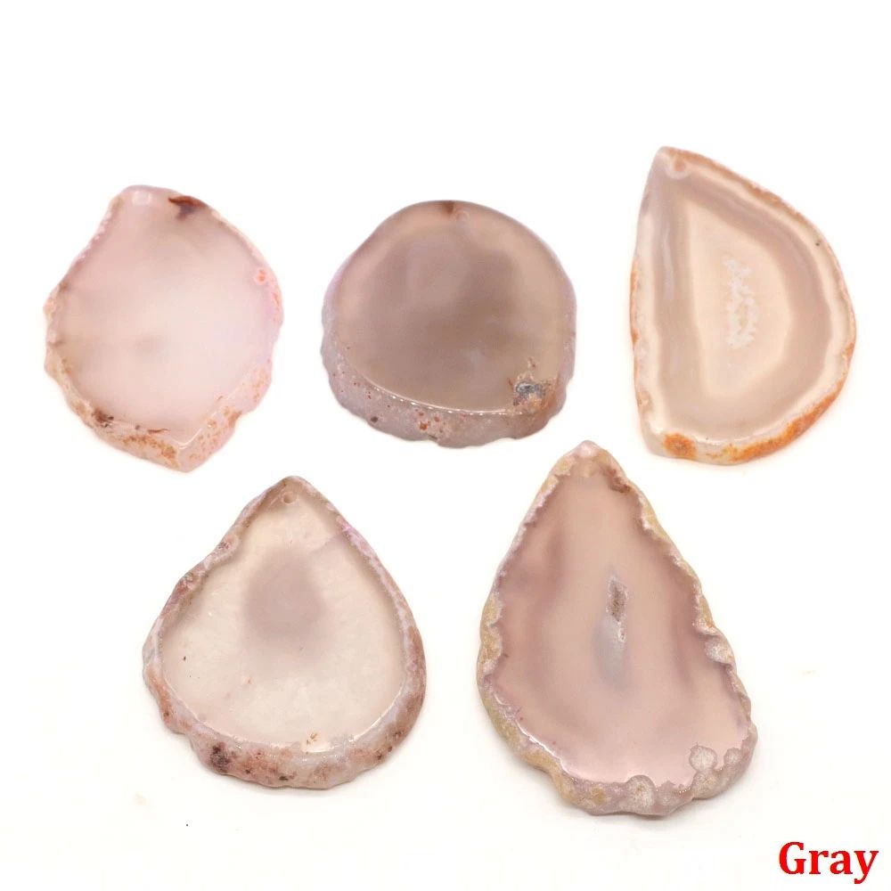 Natural Agate Geode Slice Pendant Healing Crystal Stone For Jewelry And Home Decor 13