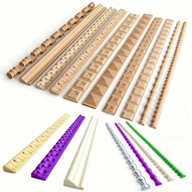 Carved Wood Applique Trim Decorative Furniture Molding For DIY Home Decor 0
