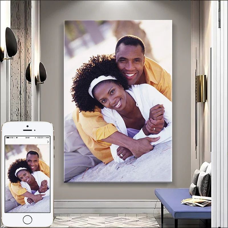 Custom Photo Canvas Print Personalized Wall Art With Frame 0