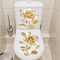 Golden Flower Toilet Seat Sticker Waterproof Bathroom Decor Decal 3
