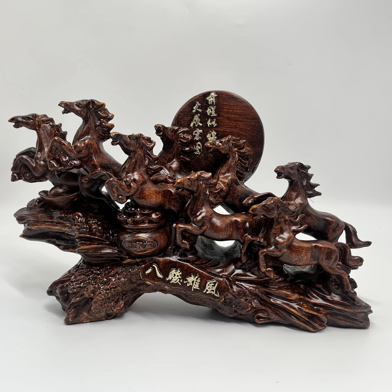 Eight Running Horses Feng Shui Decor Lucky Wealth Table Ornament 6