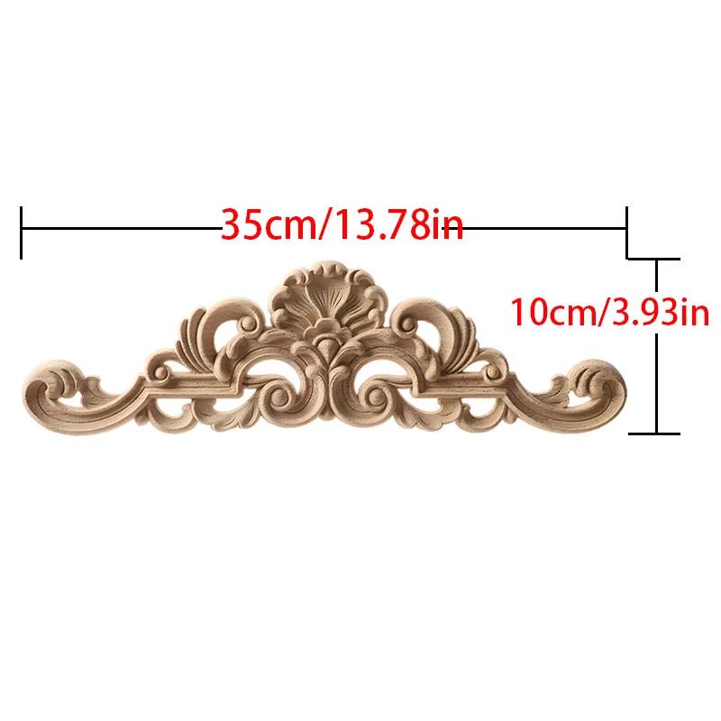 Carved Wood Corner Strip Applique Decorative Furniture Trim 16