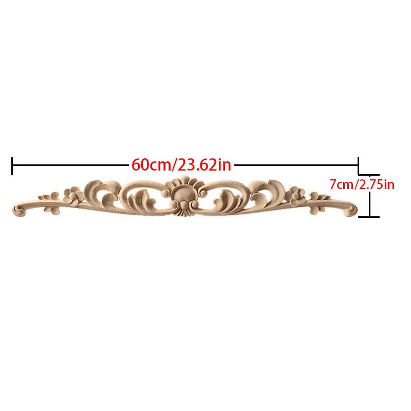 Carved Wood Corner Strip Applique Decorative Furniture Trim 23