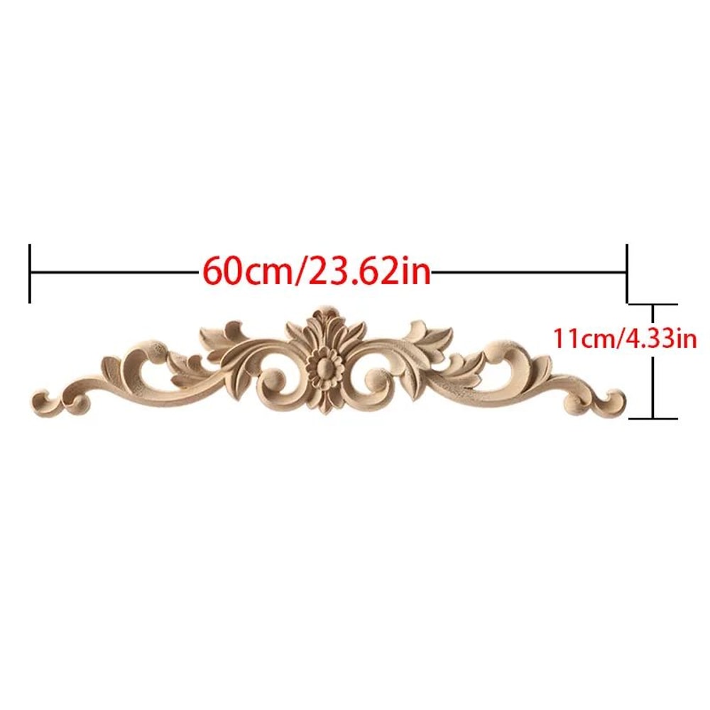 Carved Wood Corner Strip Applique Decorative Furniture Trim 24