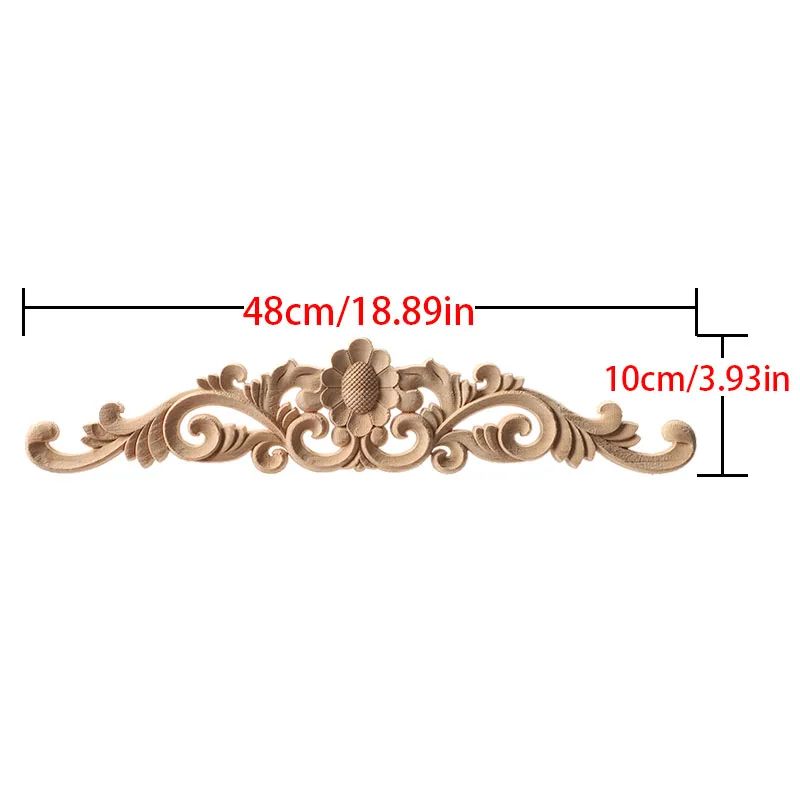 Carved Wood Corner Strip Applique Decorative Furniture Trim 7