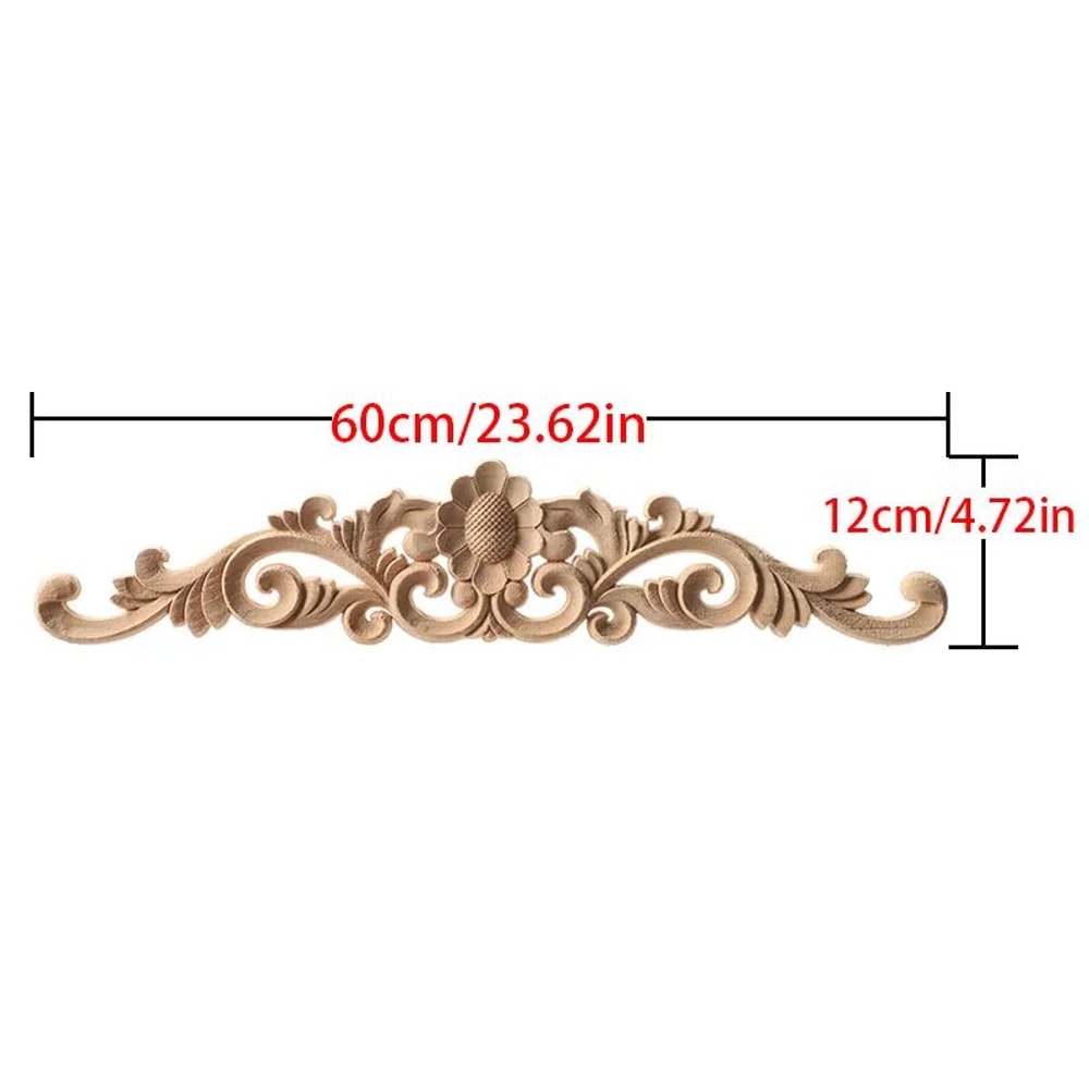 Carved Wood Corner Strip Applique Decorative Furniture Trim 26