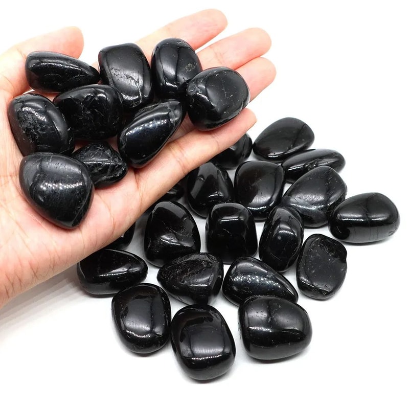 Natural Black Tourmaline Healing Crystal Stones Energy Protection Decor 0
