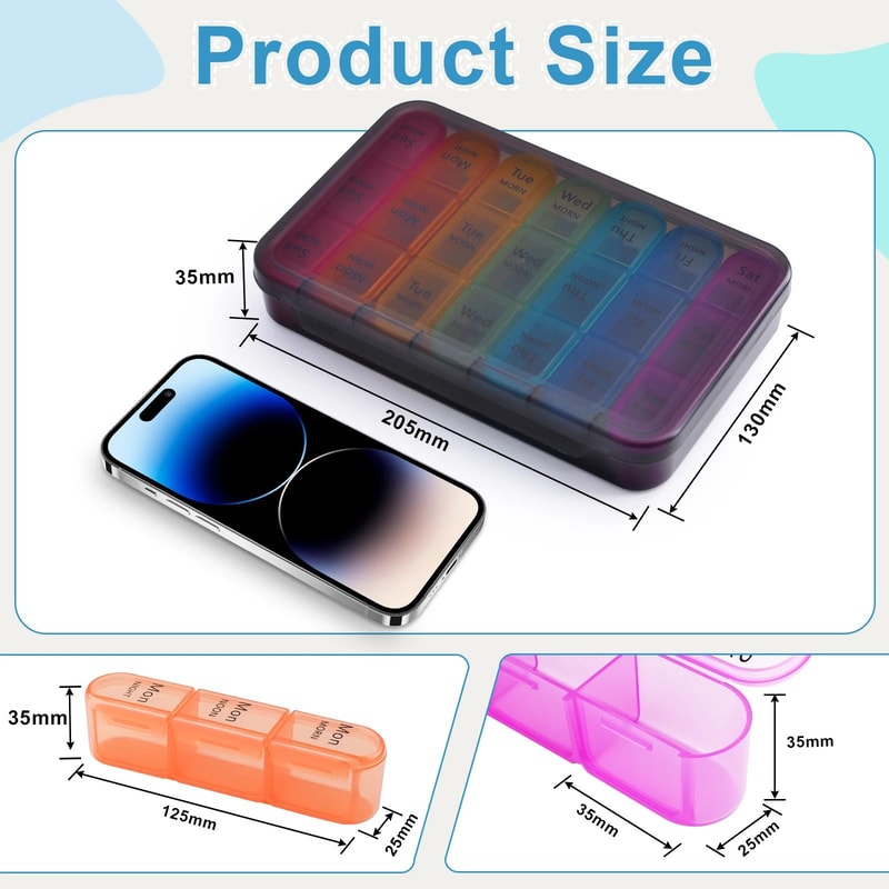 Weekly Monthly Pill Organizer Portable Travel Pill Case 1