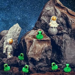 mini alien duck figurines funny resin desk decor party favor set