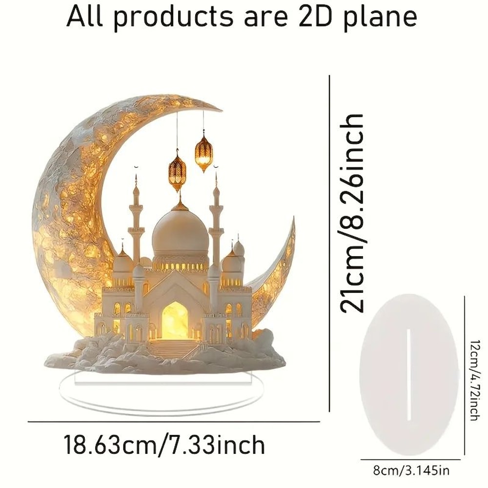 Eid Acrylic Mosque Tabletop Decoration Ramadan Home Display Decor 1