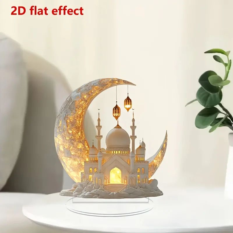 Eid Acrylic Mosque Tabletop Decoration Ramadan Home Display Decor 4