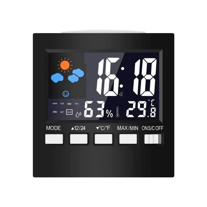 Weather Forecast Station Indoor Temperature Humidity Monitor With Alarm Clock 6