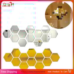 hexagon mirror wall stickers self adhesive acrylic decor tiles