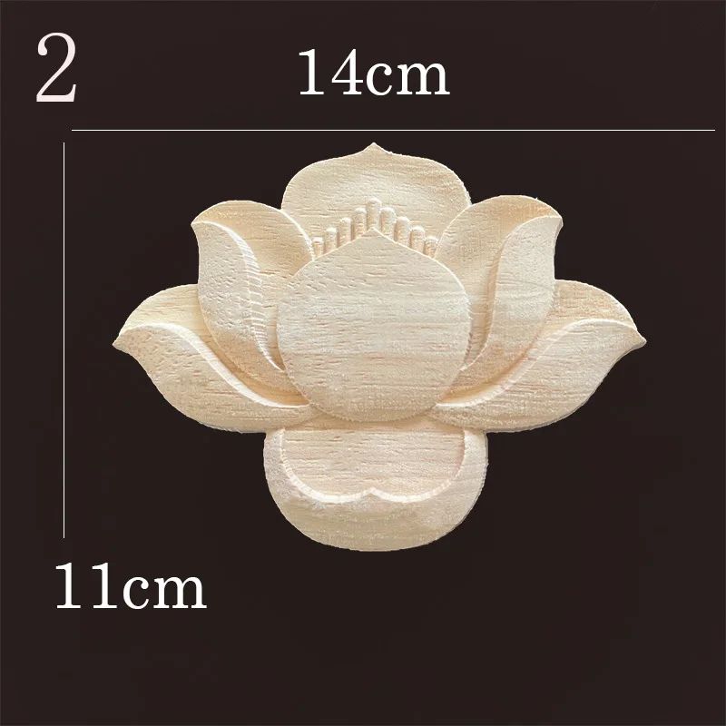 Natural Wood Carving Appliques Furniture Decorative Onlay Trim 9