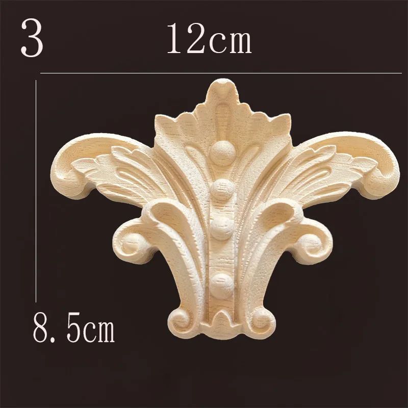 Natural Wood Carving Appliques Furniture Decorative Onlay Trim 10