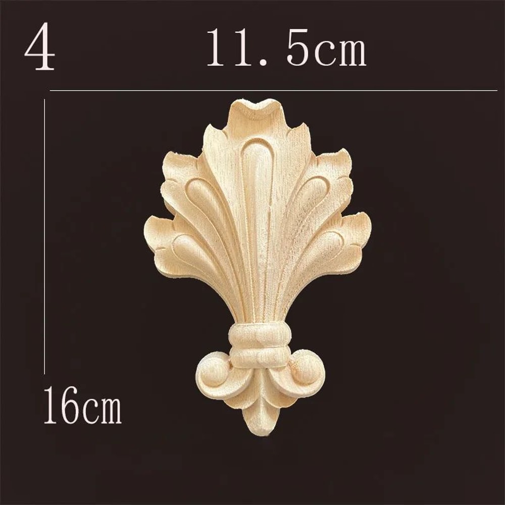 Natural Wood Carving Appliques Furniture Decorative Onlay Trim 11