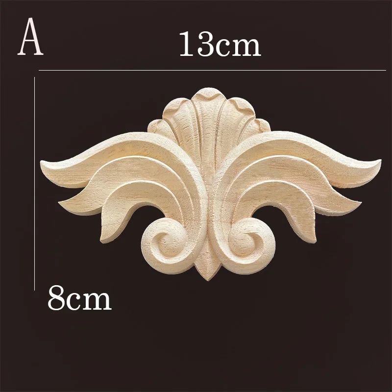 Natural Wood Carving Appliques Furniture Decorative Onlay Trim 13