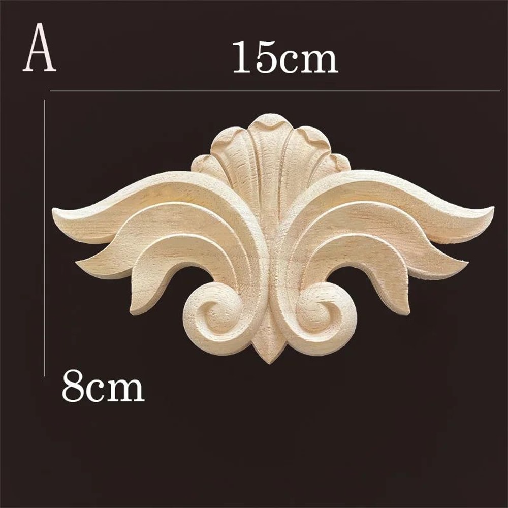 Natural Wood Carving Appliques Furniture Decorative Onlay Trim 14