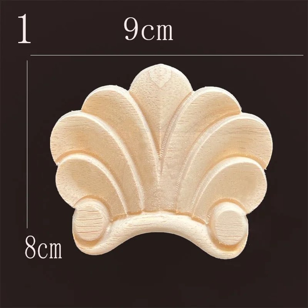 Natural Wood Carving Appliques Furniture Decorative Onlay Trim 6