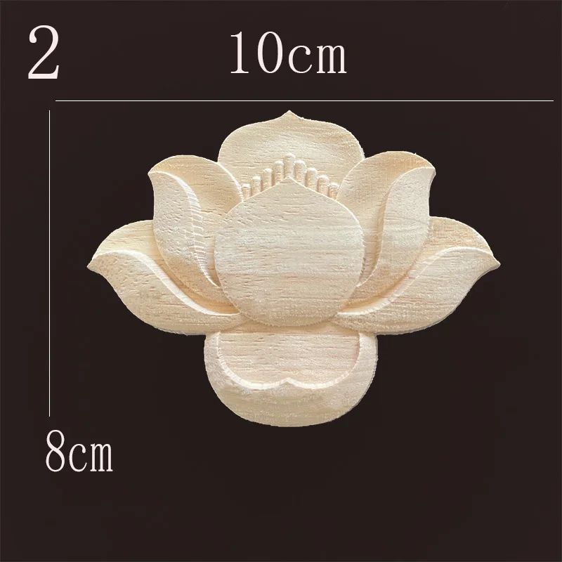 Natural Wood Carving Appliques Furniture Decorative Onlay Trim 8
