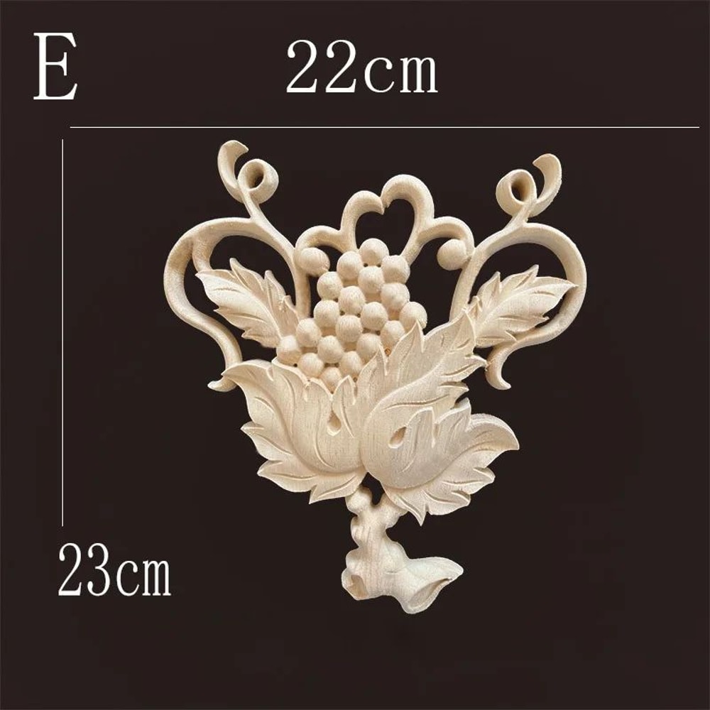 Natural Wood Carving Appliques Furniture Decorative Onlay Trim 19