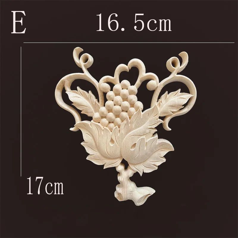 Natural Wood Carving Appliques Furniture Decorative Onlay Trim 20