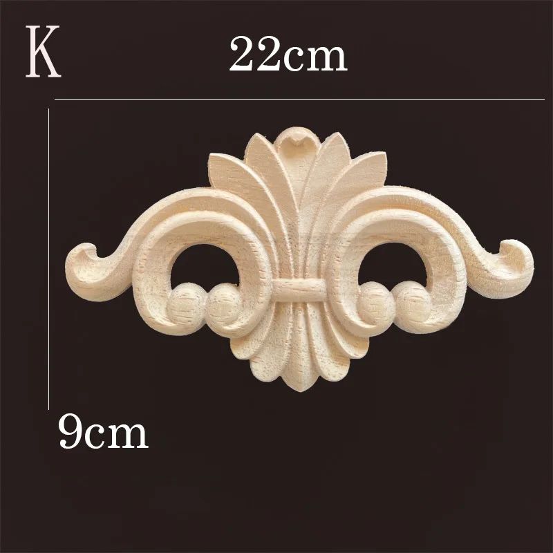 Natural Wood Carving Appliques Furniture Decorative Onlay Trim 26