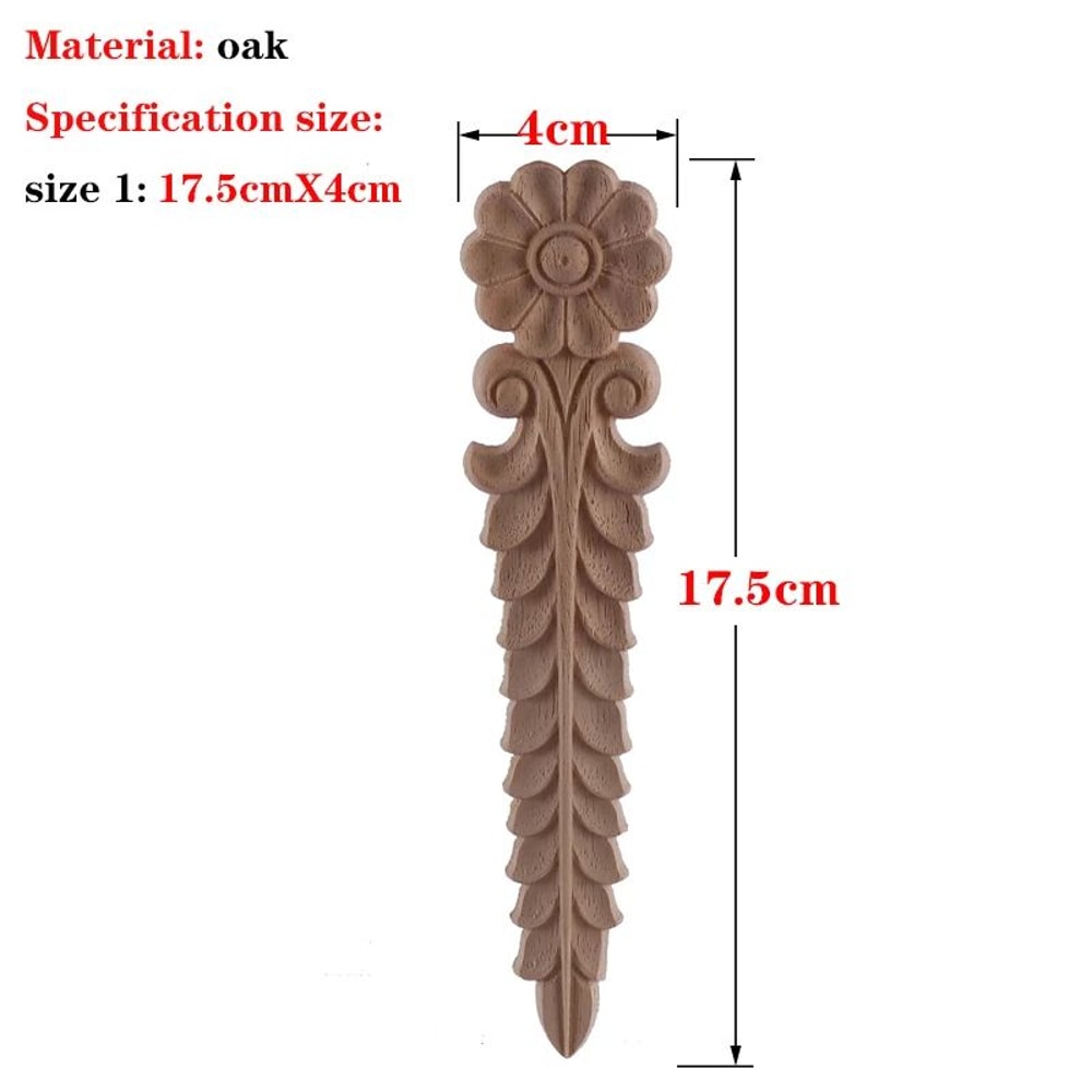 Carved Wood Applique Furniture Onlay Decorative Trim Piece 10