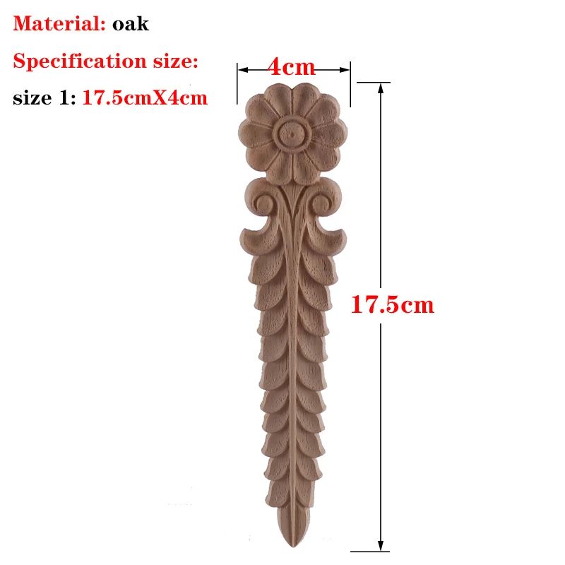 Carved Wood Applique Furniture Onlay Decorative Trim Piece 10