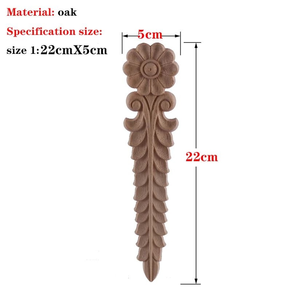 Carved Wood Applique Furniture Onlay Decorative Trim Piece 11