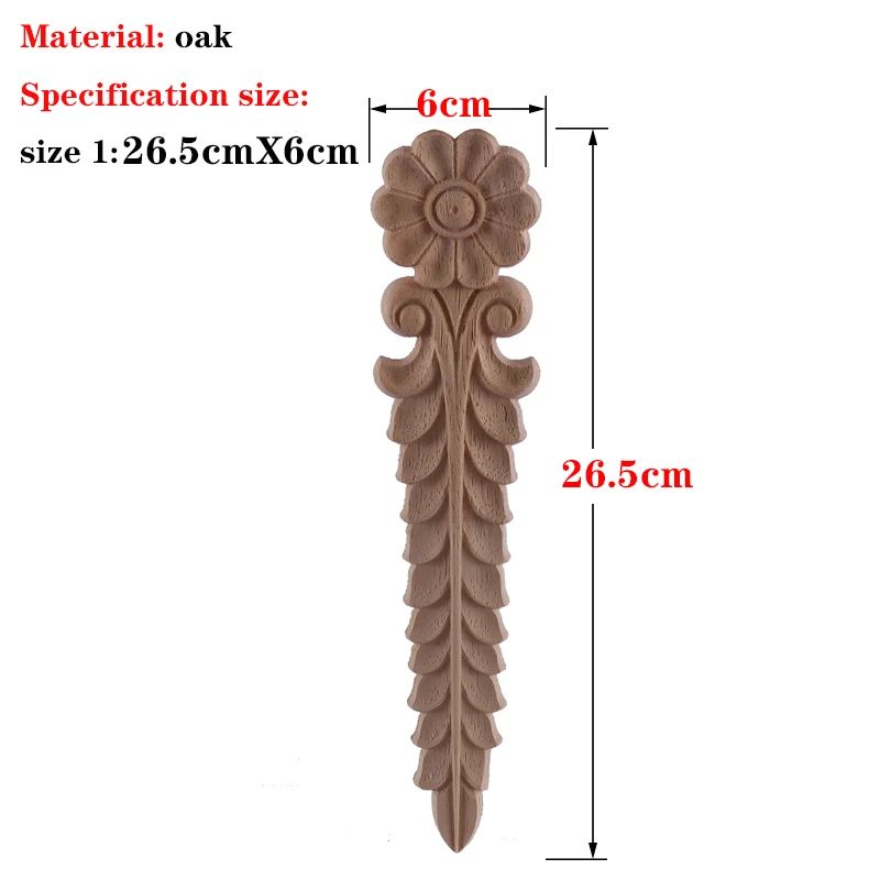 Carved Wood Applique Furniture Onlay Decorative Trim Piece 14