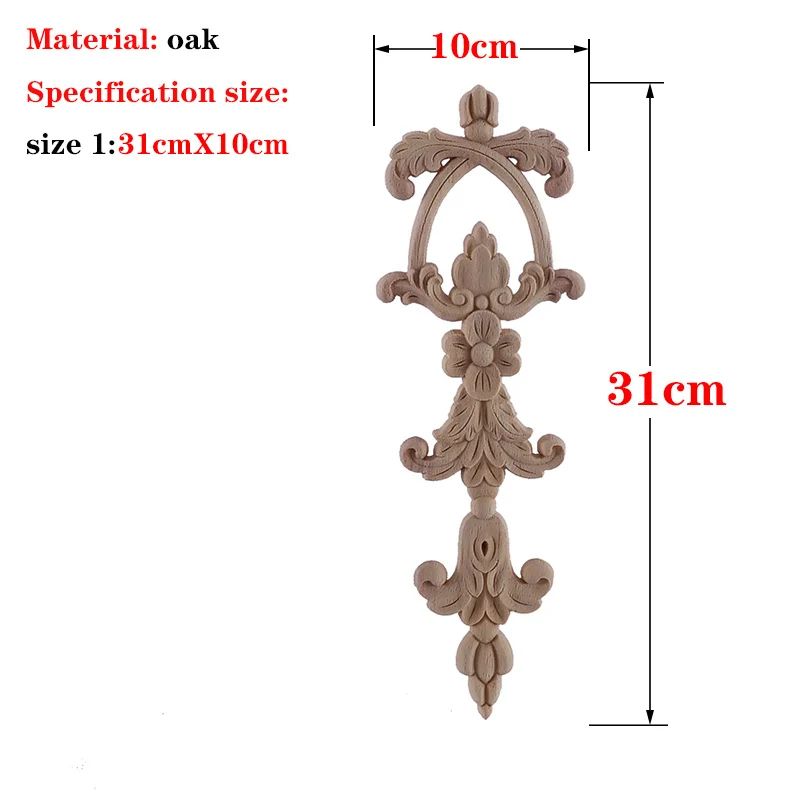 Carved Wood Applique Furniture Onlay Decorative Trim Piece 7