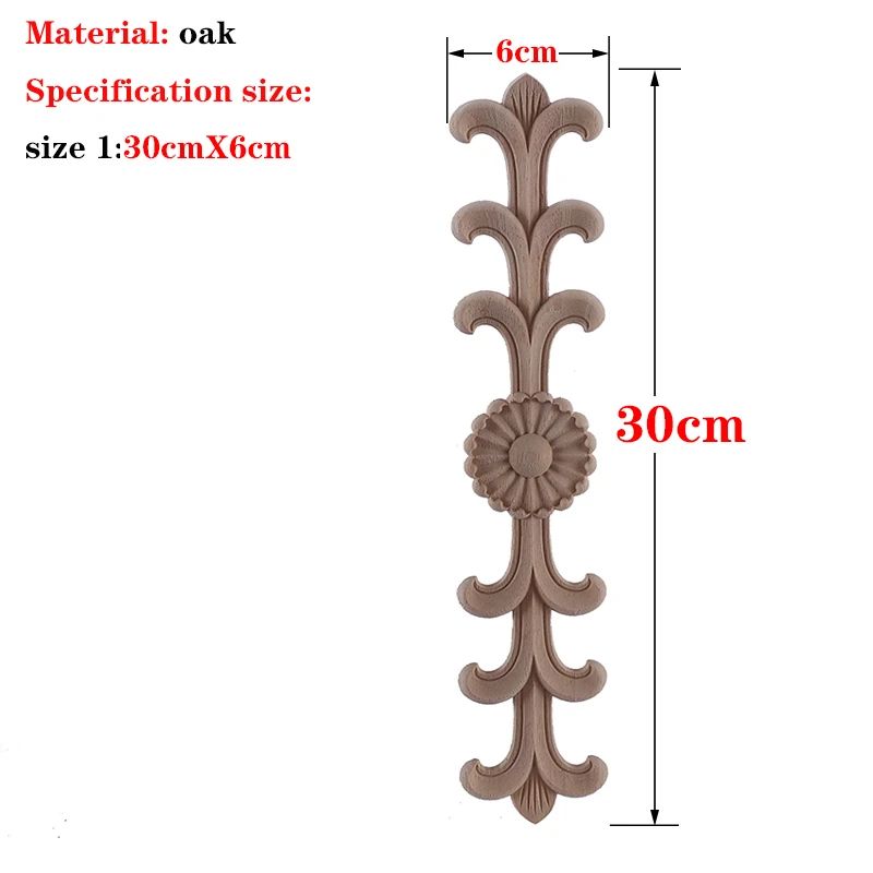 Carved Wood Applique Furniture Onlay Decorative Trim Piece 23