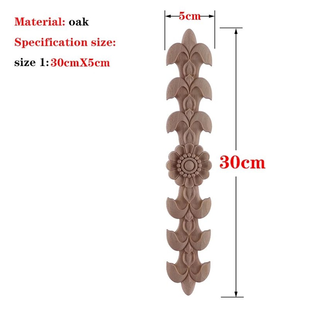 Carved Wood Applique Furniture Onlay Decorative Trim Piece 26