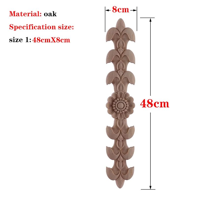 Carved Wood Applique Furniture Onlay Decorative Trim Piece 27