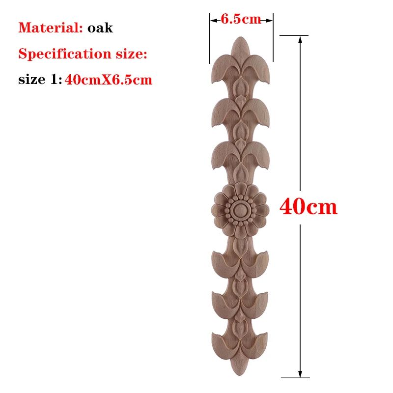 Carved Wood Applique Furniture Onlay Decorative Trim Piece 28