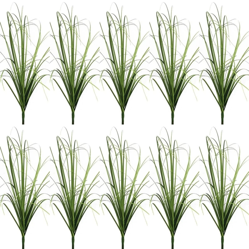 GreenScape Mini Artificial Grass Bush Decor Realistic Faux Plant Accent 8