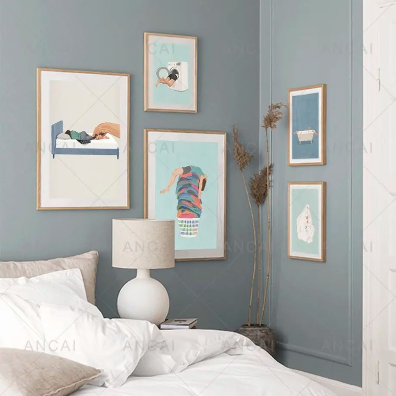 Laundry Chic Canvas Wall Art Nordic Bathroom Poster Decor 2