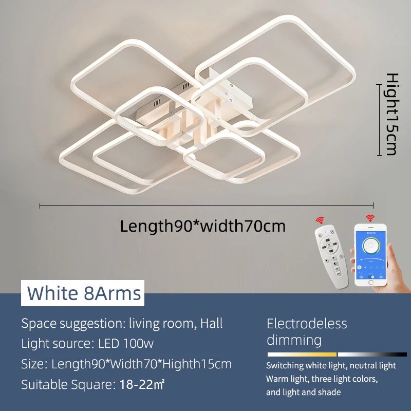 EverGlow Modern LED Chandelier Ceiling Light For Living Room Bedroom 11
