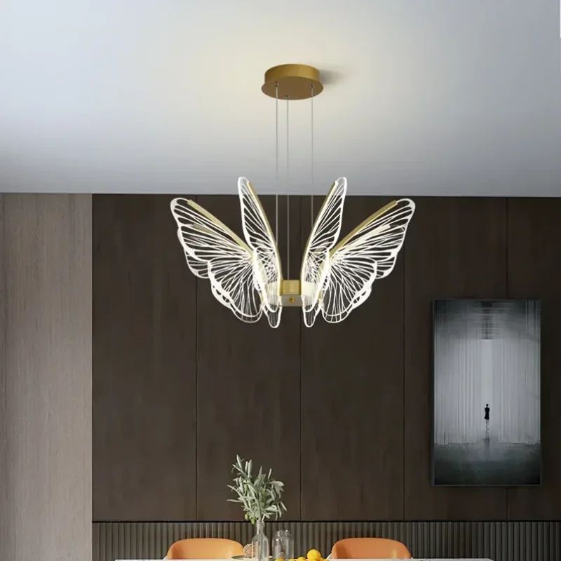 Butterfly Chandelier Modern Acrylic Hanging Light For Living Room Bedroom 0