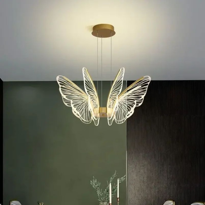 Butterfly Chandelier Modern Acrylic Hanging Light For Living Room Bedroom 3