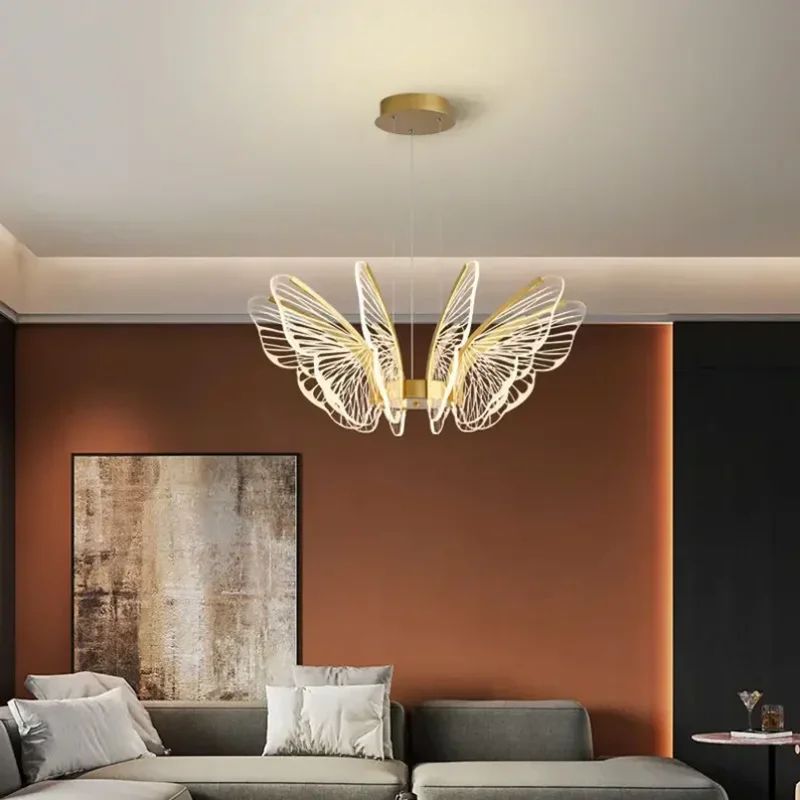 Butterfly Chandelier Modern Acrylic Hanging Light For Living Room Bedroom 4