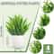 Mini Artificial Potted Plants Set Fake Bonsai Decor For Home Office And Shelves 5