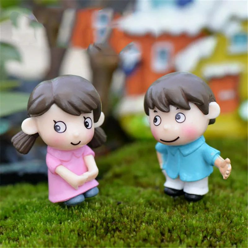 Enchanted Mini Fairy Garden Couple Stool Decor Set 11